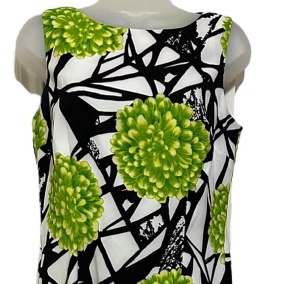 AGB Retro Neon Floral Office Formal Cocktail Sheath Sleeveless Midi Dress - Picture 4 of 7